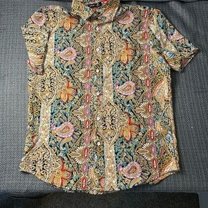 SHEIN Men's Vibrant Paisley Button Down Shirt